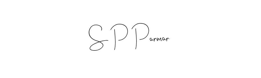 if you are searching for the best signature style for your name S P Parmar. so please give up your signature search. here we have designed multiple signature styles  using Andilay-7BmLP. S P Parmar signature style 4 images and pictures png