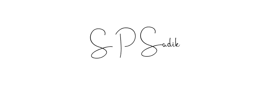 Use a signature maker to create a handwritten signature online. With this signature software, you can design (Andilay-7BmLP) your own signature for name S P Sadik. S P Sadik signature style 4 images and pictures png