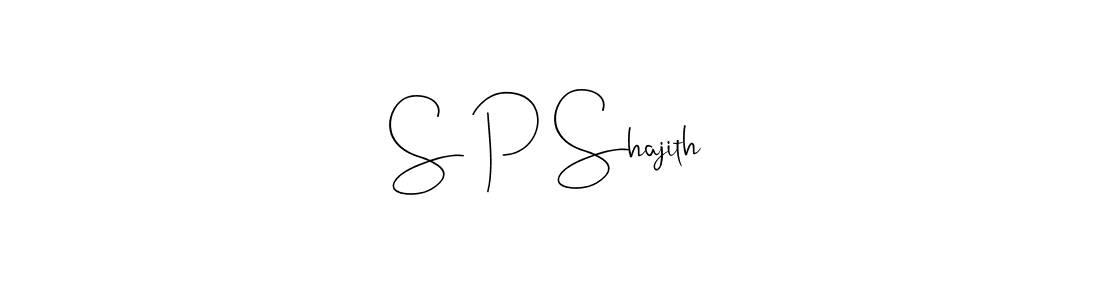 Design your own signature with our free online signature maker. With this signature software, you can create a handwritten (Andilay-7BmLP) signature for name S P Shajith. S P Shajith signature style 4 images and pictures png