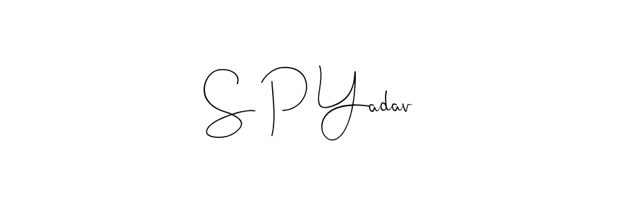 if you are searching for the best signature style for your name S P Yadav. so please give up your signature search. here we have designed multiple signature styles  using Andilay-7BmLP. S P Yadav signature style 4 images and pictures png