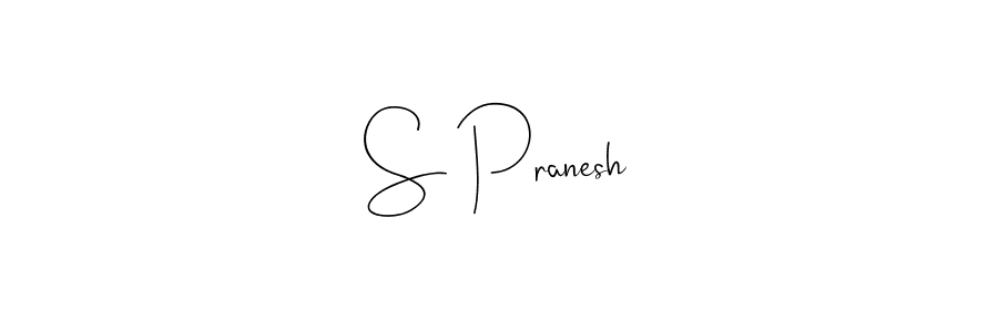 Use a signature maker to create a handwritten signature online. With this signature software, you can design (Andilay-7BmLP) your own signature for name S Pranesh. S Pranesh signature style 4 images and pictures png