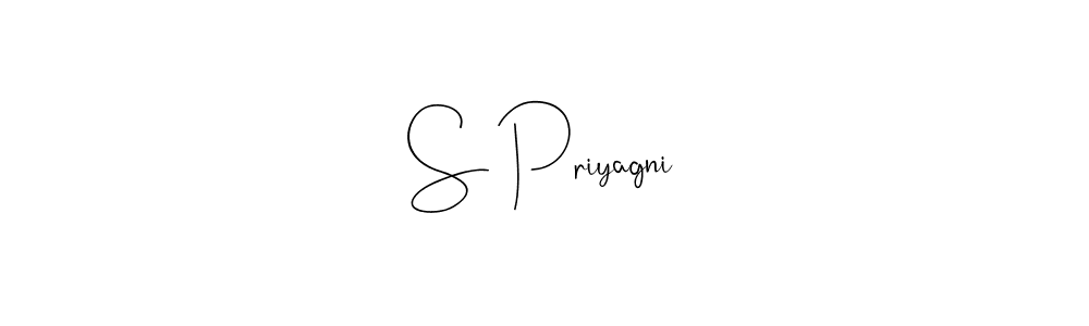 How to make S Priyagni name signature. Use Andilay-7BmLP style for creating short signs online. This is the latest handwritten sign. S Priyagni signature style 4 images and pictures png