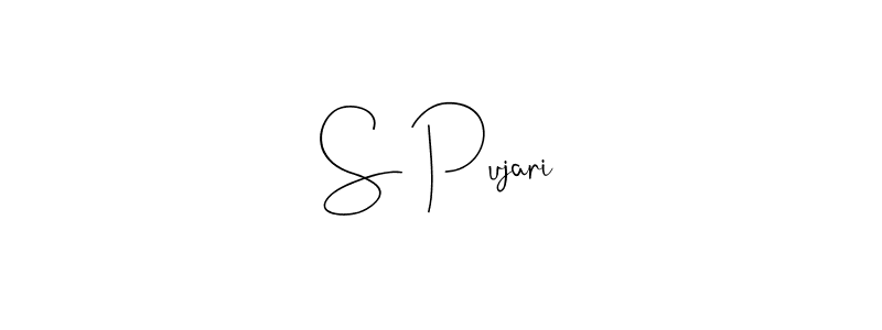 The best way (Andilay-7BmLP) to make a short signature is to pick only two or three words in your name. The name S Pujari include a total of six letters. For converting this name. S Pujari signature style 4 images and pictures png
