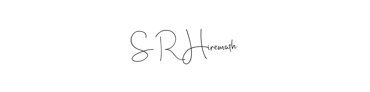 if you are searching for the best signature style for your name S R Hiremath. so please give up your signature search. here we have designed multiple signature styles  using Andilay-7BmLP. S R Hiremath signature style 4 images and pictures png
