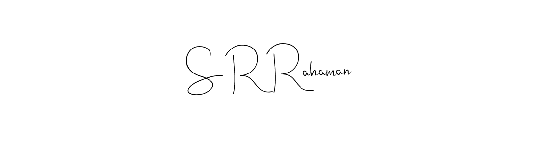 Andilay-7BmLP is a professional signature style that is perfect for those who want to add a touch of class to their signature. It is also a great choice for those who want to make their signature more unique. Get S R Rahaman name to fancy signature for free. S R Rahaman signature style 4 images and pictures png