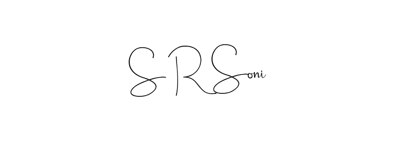 The best way (Andilay-7BmLP) to make a short signature is to pick only two or three words in your name. The name S R Soni include a total of six letters. For converting this name. S R Soni signature style 4 images and pictures png