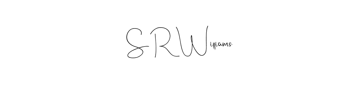 How to Draw S R Williams signature style? Andilay-7BmLP is a latest design signature styles for name S R Williams. S R Williams signature style 4 images and pictures png