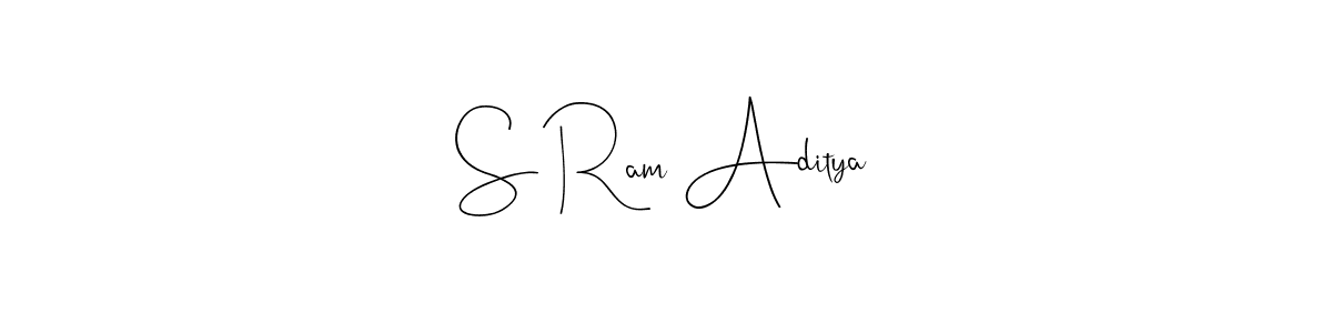 The best way (Andilay-7BmLP) to make a short signature is to pick only two or three words in your name. The name S Ram Aditya include a total of six letters. For converting this name. S Ram Aditya signature style 4 images and pictures png