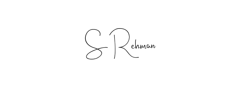 The best way (Andilay-7BmLP) to make a short signature is to pick only two or three words in your name. The name S Rehman include a total of six letters. For converting this name. S Rehman signature style 4 images and pictures png