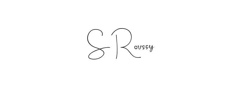 Andilay-7BmLP is a professional signature style that is perfect for those who want to add a touch of class to their signature. It is also a great choice for those who want to make their signature more unique. Get S Roussy name to fancy signature for free. S Roussy signature style 4 images and pictures png