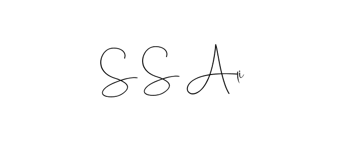 How to make S S Ali name signature. Use Andilay-7BmLP style for creating short signs online. This is the latest handwritten sign. S S Ali signature style 4 images and pictures png