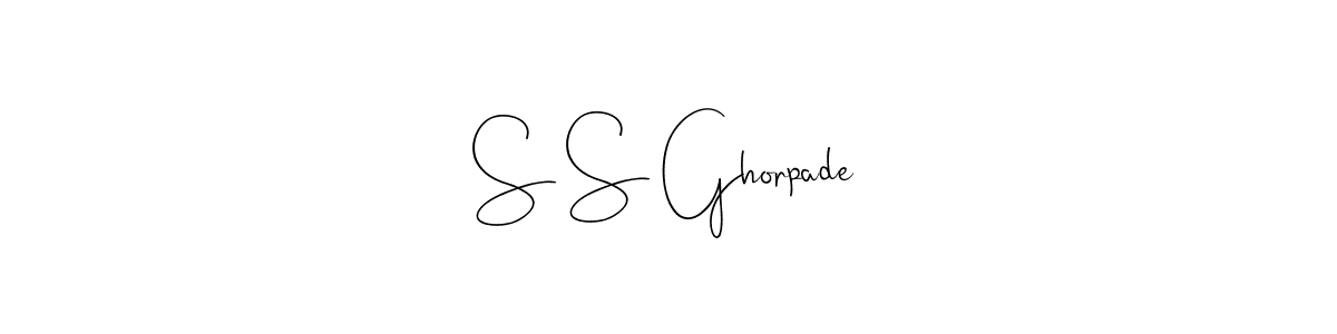 The best way (Andilay-7BmLP) to make a short signature is to pick only two or three words in your name. The name S S Ghorpade include a total of six letters. For converting this name. S S Ghorpade signature style 4 images and pictures png