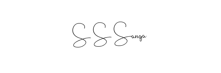 if you are searching for the best signature style for your name S S Sanga. so please give up your signature search. here we have designed multiple signature styles  using Andilay-7BmLP. S S Sanga signature style 4 images and pictures png