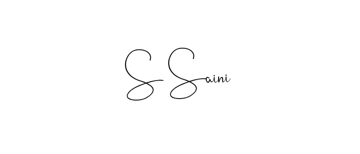 Make a beautiful signature design for name S Saini. With this signature (Andilay-7BmLP) style, you can create a handwritten signature for free. S Saini signature style 4 images and pictures png