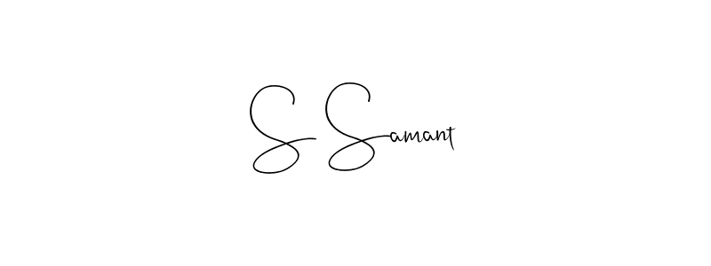 The best way (Andilay-7BmLP) to make a short signature is to pick only two or three words in your name. The name S Samant include a total of six letters. For converting this name. S Samant signature style 4 images and pictures png