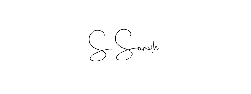 if you are searching for the best signature style for your name S Sarath. so please give up your signature search. here we have designed multiple signature styles  using Andilay-7BmLP. S Sarath signature style 4 images and pictures png