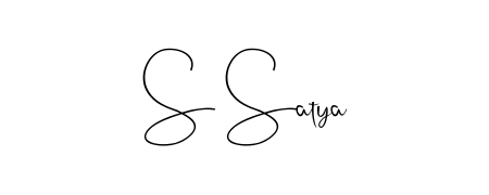 Get inspired by this graceful Andilay-7BmLP signature style for name S Satya. Smooth loops and balanced proportions for everyday use. S Satya signature style 4 images and pictures png