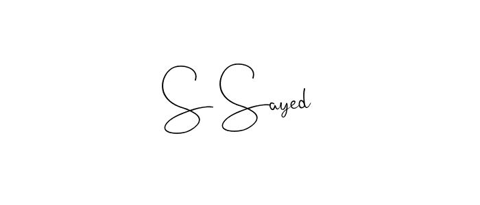 Make a beautiful signature design for name S Sayed. With this signature (Andilay-7BmLP) style, you can create a handwritten signature for free. S Sayed signature style 4 images and pictures png