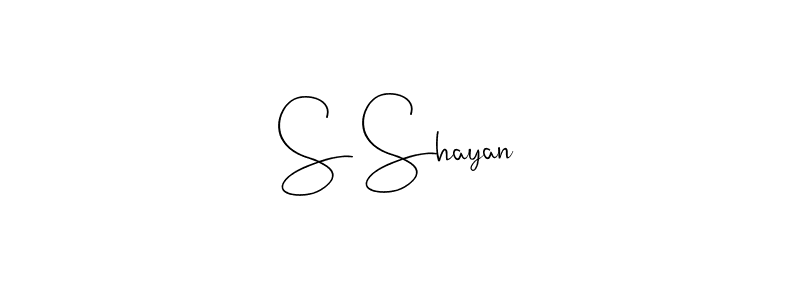 Create a beautiful signature design for name S Shayan. With this signature (Andilay-7BmLP) fonts, you can make a handwritten signature for free. S Shayan signature style 4 images and pictures png