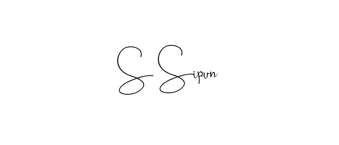 How to Draw S Sipun signature style? Andilay-7BmLP is a latest design signature styles for name S Sipun. S Sipun signature style 4 images and pictures png