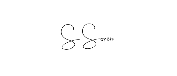 How to make S Soren name signature. Use Andilay-7BmLP style for creating short signs online. This is the latest handwritten sign. S Soren signature style 4 images and pictures png