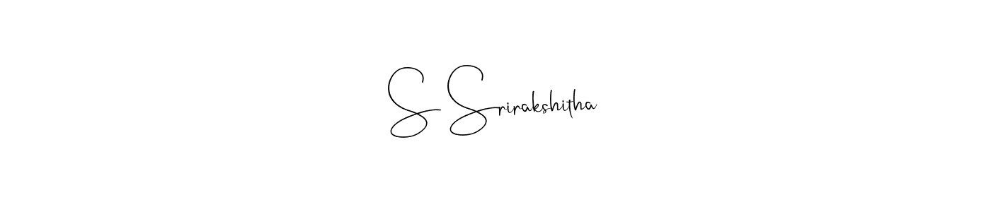 You should practise on your own different ways (Andilay-7BmLP) to write your name (S Srirakshitha) in signature. don't let someone else do it for you. S Srirakshitha signature style 4 images and pictures png