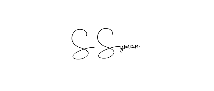 Make a beautiful signature design for name S Syman. With this signature (Andilay-7BmLP) style, you can create a handwritten signature for free. S Syman signature style 4 images and pictures png