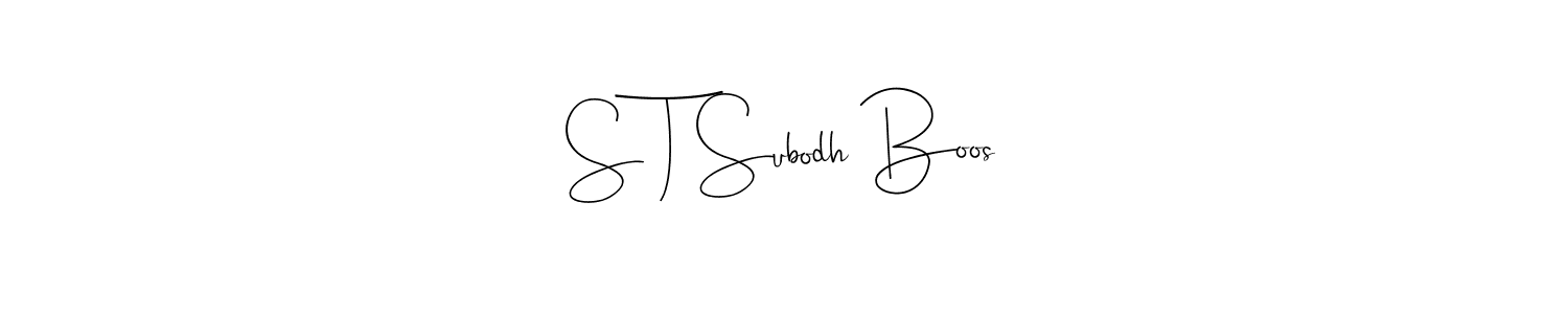 See photos of S T Subodh Boos official signature by Spectra . Check more albums & portfolios. Read reviews & check more about Andilay-7BmLP font. S T Subodh Boos signature style 4 images and pictures png