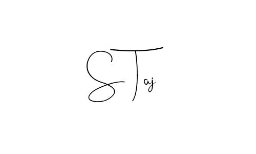 The best way (Andilay-7BmLP) to make a short signature is to pick only two or three words in your name. The name S Taj include a total of six letters. For converting this name. S Taj signature style 4 images and pictures png