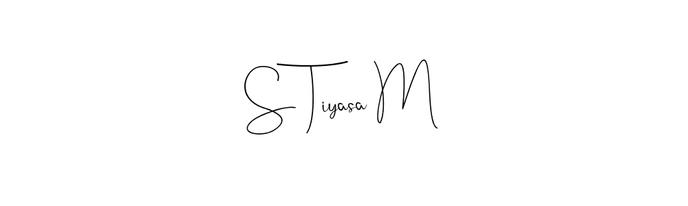 This is the best signature style for the S Tiyasa M name. Also you like these signature font (Andilay-7BmLP). Mix name signature. S Tiyasa M signature style 4 images and pictures png