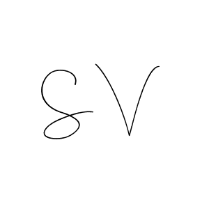 Make a beautiful signature design for name S V. With this signature (Andilay-7BmLP) style, you can create a handwritten signature for free. S V signature style 4 images and pictures png
