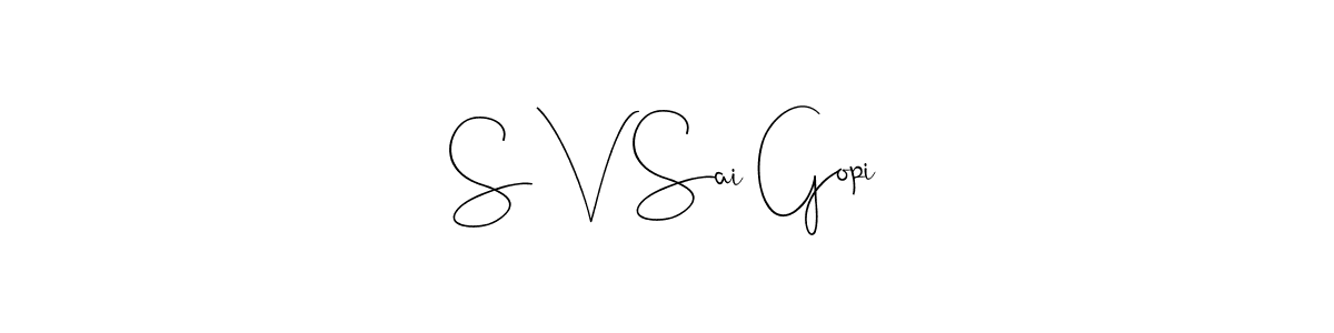 You can use this online signature creator to create a handwritten signature for the name S V Sai Gopi. This is the best online autograph maker. S V Sai Gopi signature style 4 images and pictures png