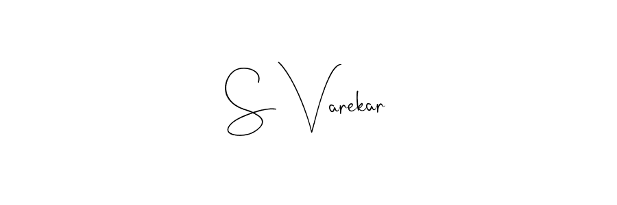 Use a signature maker to create a handwritten signature online. With this signature software, you can design (Andilay-7BmLP) your own signature for name S Varekar. S Varekar signature style 4 images and pictures png