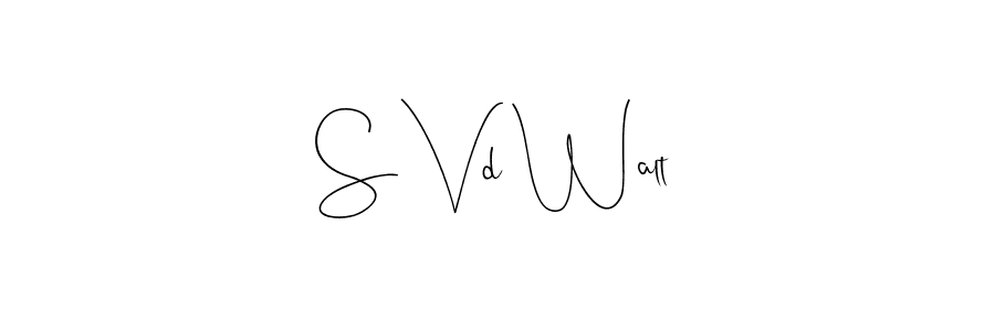 This is the best signature style for the S Vd Walt name. Also you like these signature font (Andilay-7BmLP). Mix name signature. S Vd Walt signature style 4 images and pictures png