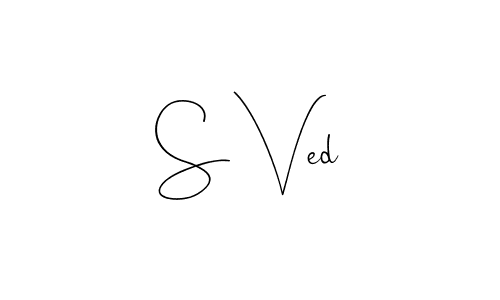 How to make S Ved name signature. Use Andilay-7BmLP style for creating short signs online. This is the latest handwritten sign. S Ved signature style 4 images and pictures png