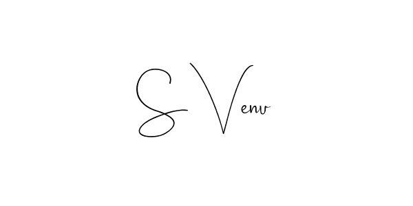 if you are searching for the best signature style for your name S Venu. so please give up your signature search. here we have designed multiple signature styles  using Andilay-7BmLP. S Venu signature style 4 images and pictures png