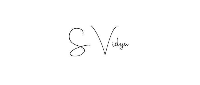 Design your own signature with our free online signature maker. With this signature software, you can create a handwritten (Andilay-7BmLP) signature for name S Vidya. S Vidya signature style 4 images and pictures png