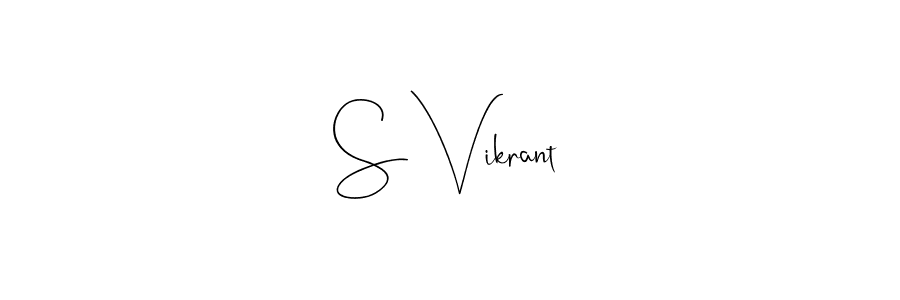 How to make S Vikrant name signature. Use Andilay-7BmLP style for creating short signs online. This is the latest handwritten sign. S Vikrant signature style 4 images and pictures png