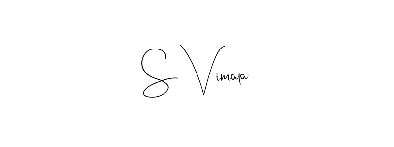 You should practise on your own different ways (Andilay-7BmLP) to write your name (S Vimala) in signature. don't let someone else do it for you. S Vimala signature style 4 images and pictures png