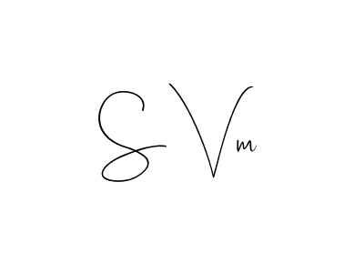 if you are searching for the best signature style for your name S Vm. so please give up your signature search. here we have designed multiple signature styles  using Andilay-7BmLP. S Vm signature style 4 images and pictures png