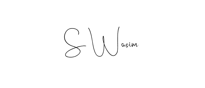 Design your own signature with our free online signature maker. With this signature software, you can create a handwritten (Andilay-7BmLP) signature for name S Wasim. S Wasim signature style 4 images and pictures png