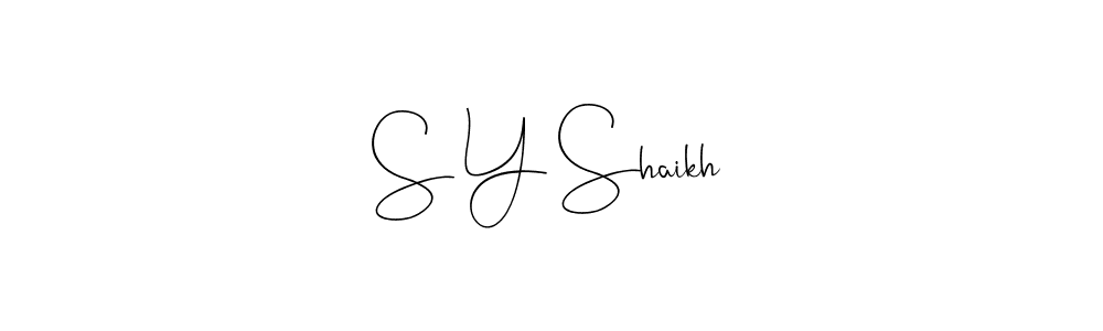 How to make S Y Shaikh name signature. Use Andilay-7BmLP style for creating short signs online. This is the latest handwritten sign. S Y Shaikh signature style 4 images and pictures png