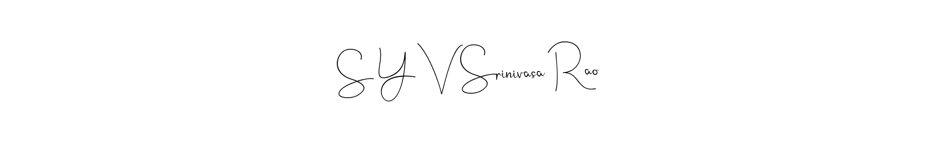 This is the best signature style for the S Y V Srinivasa Rao name. Also you like these signature font (Andilay-7BmLP). Mix name signature. S Y V Srinivasa Rao signature style 4 images and pictures png