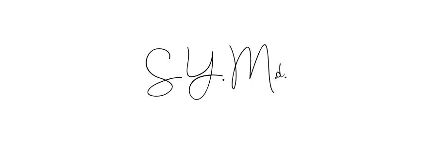 Also we have S Y. M.d. name is the best signature style. Create professional handwritten signature collection using Andilay-7BmLP autograph style. S Y. M.d. signature style 4 images and pictures png