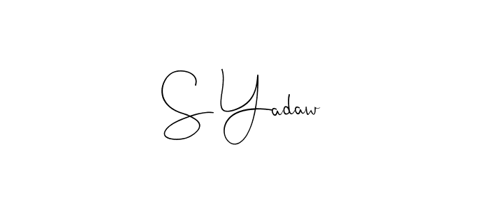 if you are searching for the best signature style for your name S Yadaw. so please give up your signature search. here we have designed multiple signature styles  using Andilay-7BmLP. S Yadaw signature style 4 images and pictures png