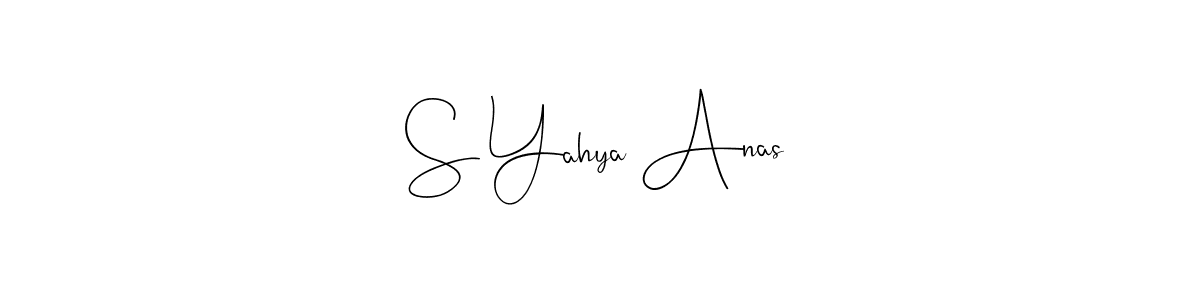 The best way (Andilay-7BmLP) to make a short signature is to pick only two or three words in your name. The name S Yahya Anas include a total of six letters. For converting this name. S Yahya Anas signature style 4 images and pictures png