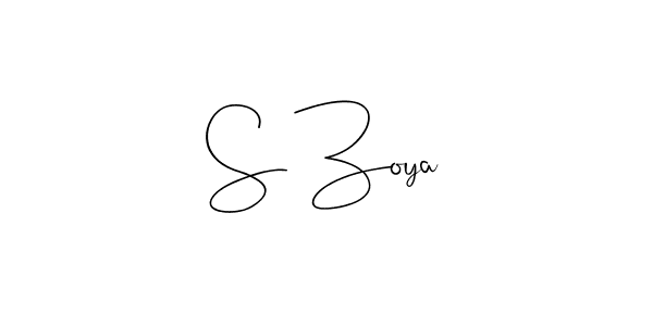 Create a beautiful signature design for name S Zoya. With this signature (Andilay-7BmLP) fonts, you can make a handwritten signature for free. S Zoya signature style 4 images and pictures png