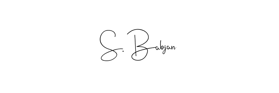 Make a short S. Babjan signature style. Manage your documents anywhere anytime using Andilay-7BmLP. Create and add eSignatures, submit forms, share and send files easily. S. Babjan signature style 4 images and pictures png