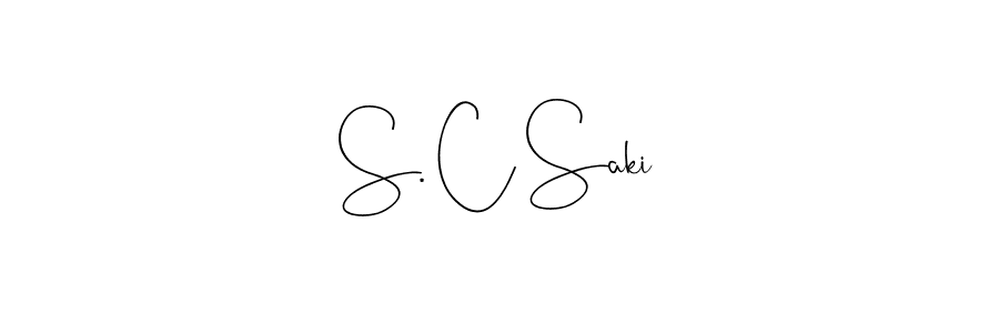 Make a beautiful signature design for name S. C Saki. With this signature (Andilay-7BmLP) style, you can create a handwritten signature for free. S. C Saki signature style 4 images and pictures png