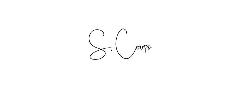 if you are searching for the best signature style for your name S. Coups. so please give up your signature search. here we have designed multiple signature styles  using Andilay-7BmLP. S. Coups signature style 4 images and pictures png